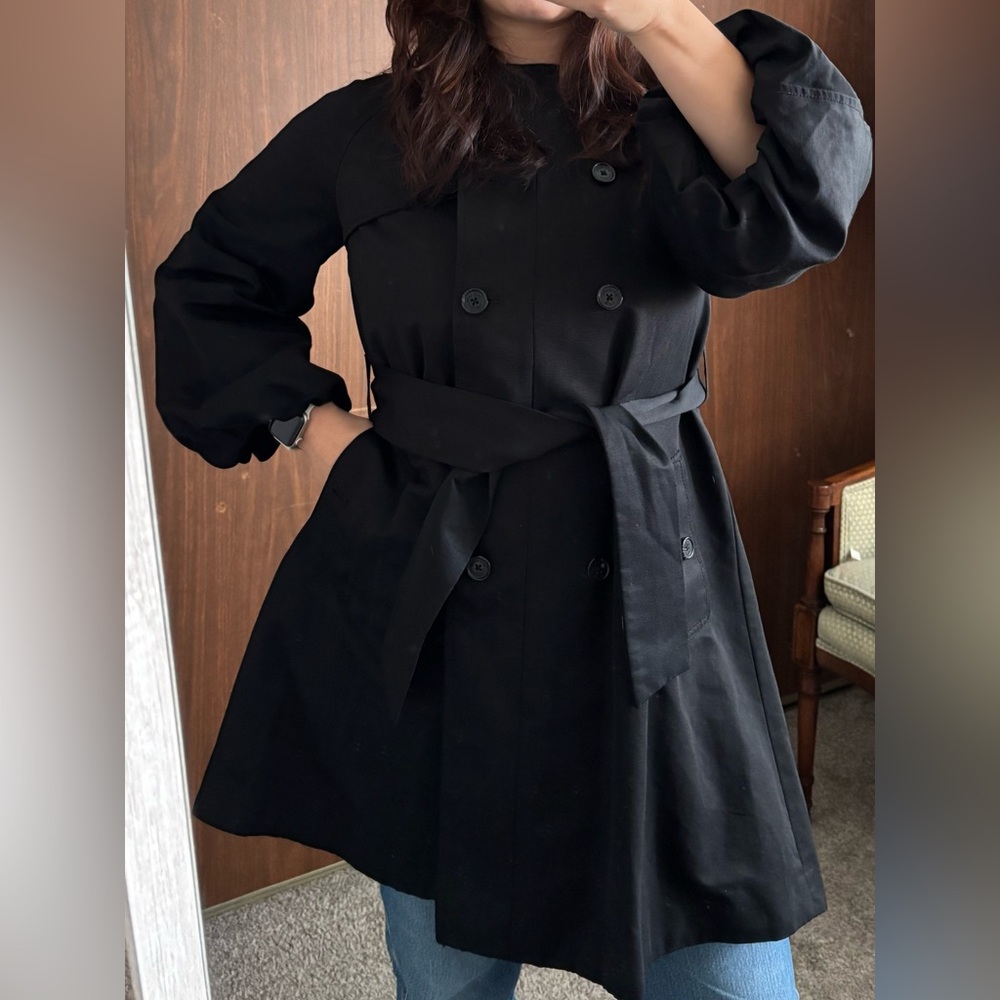 Michael Kors Classic Double Breasted Black Jacket with bubble sleeves size SP